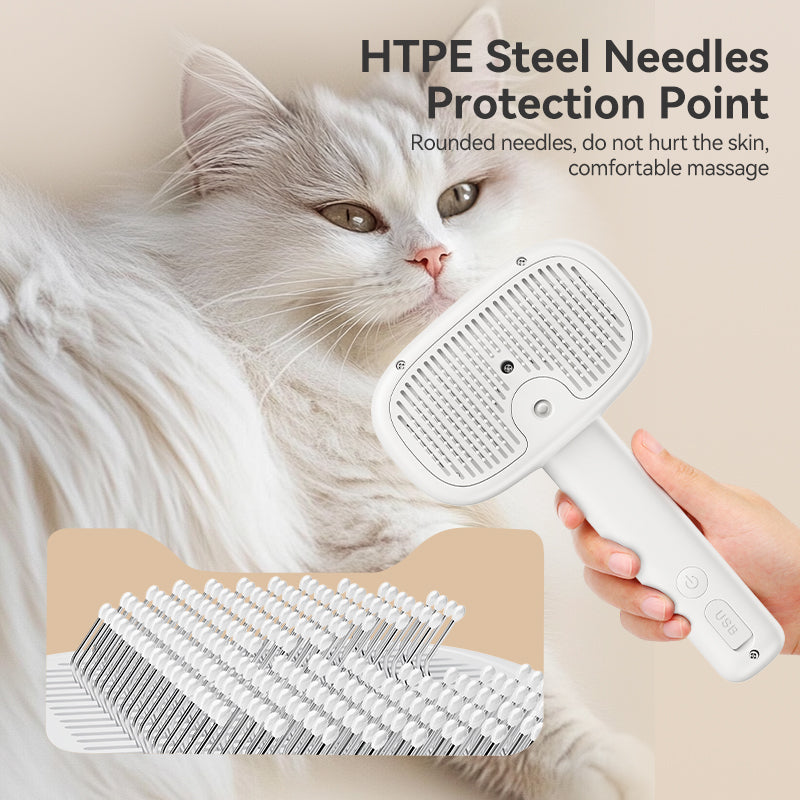 ROJECO Electric Steam Pet Brush with Water Spray for Dogs & Cats