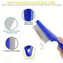4-Pack Flea & Grooming Comb Set | Stainless Steel Dog & Cat Combs