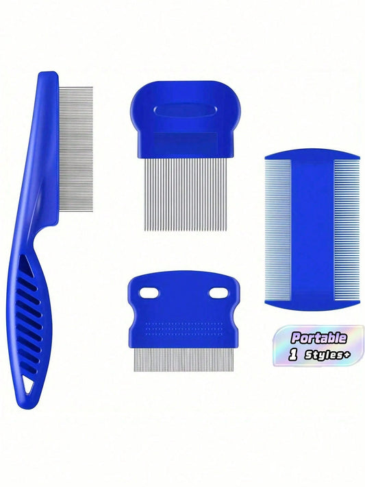 4-Pack Flea & Grooming Comb Set | Stainless Steel Dog & Cat Combs
