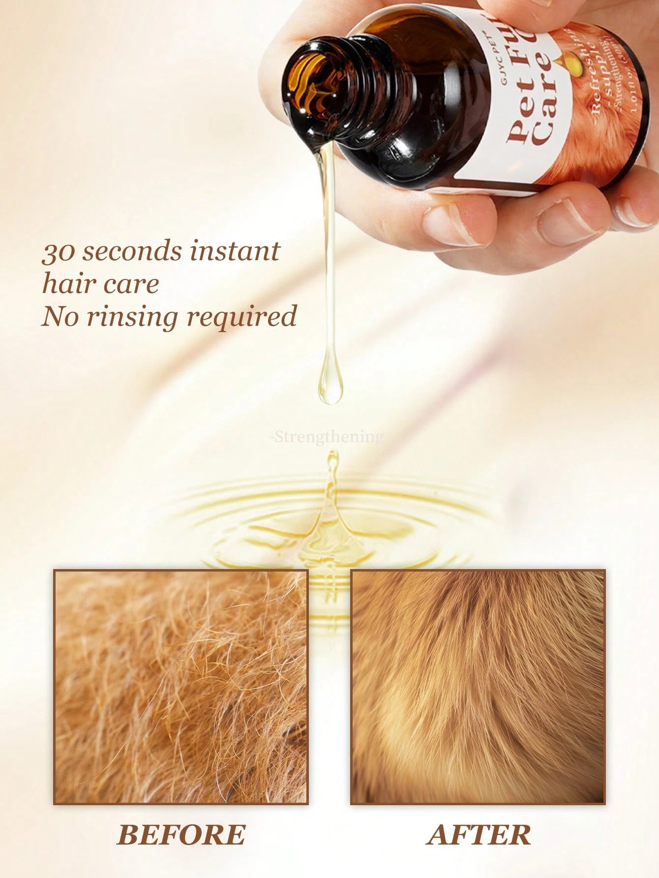 Pet Hair Care Oil for Dogs & Cats | Detangling Leave-In Conditioner (30ml)