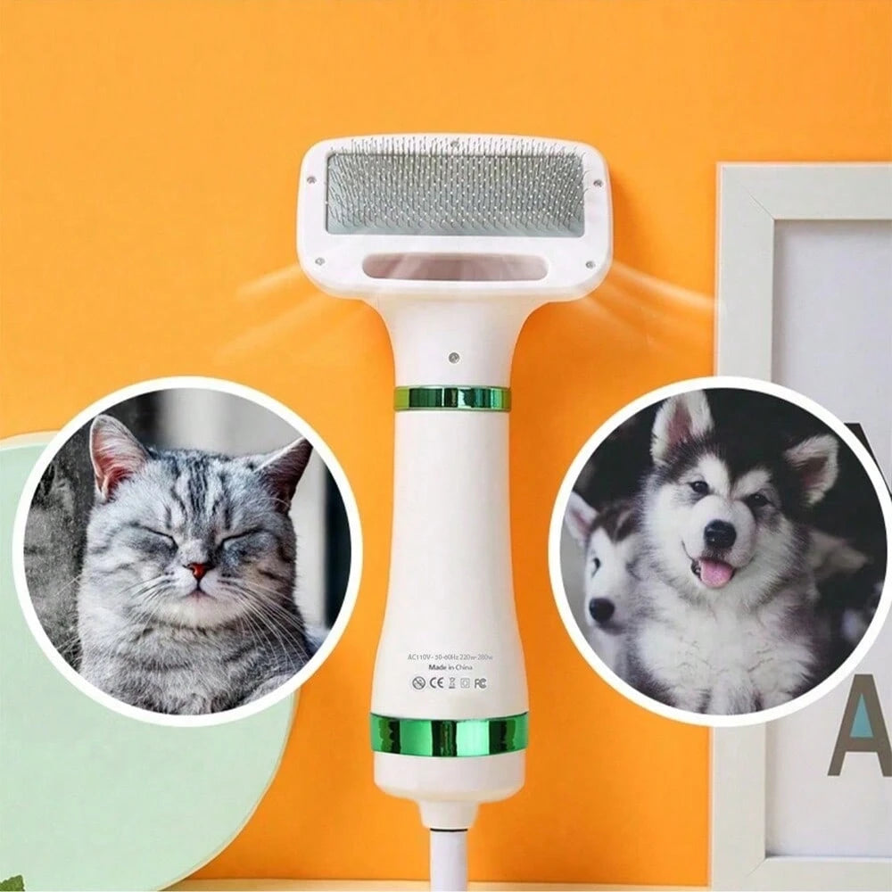 2-in-1 Pet Dryer & Grooming Brush for Dogs & Cats