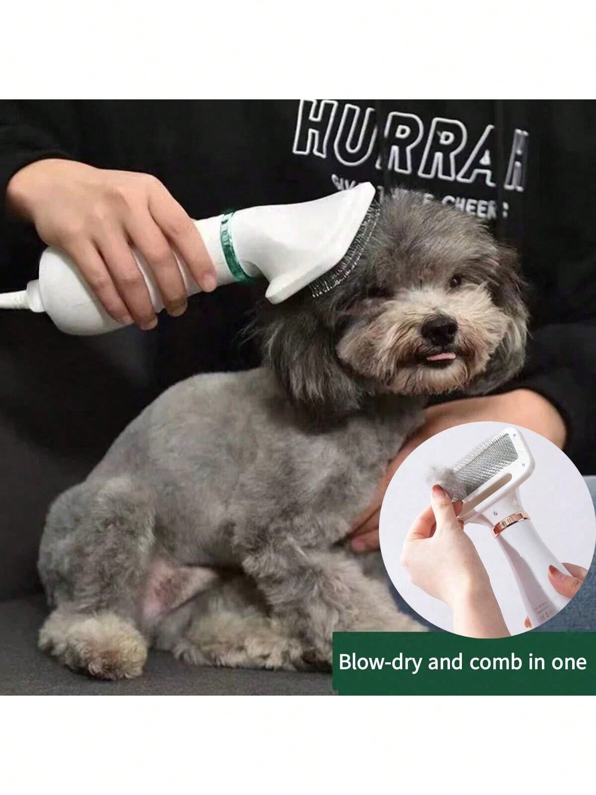 2-in-1 Pet Dryer & Grooming Brush for Dogs & Cats
