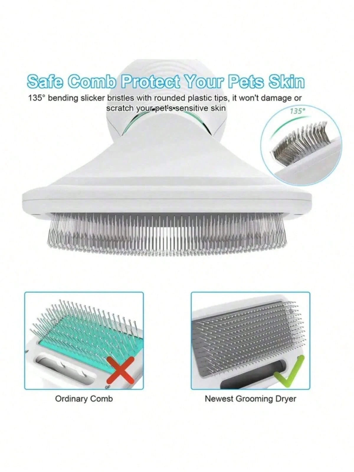 2-in-1 Pet Dryer & Grooming Brush for Dogs & Cats