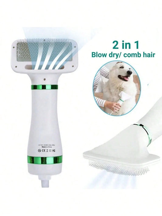 2-in-1 Pet Dryer & Grooming Brush for Dogs & Cats