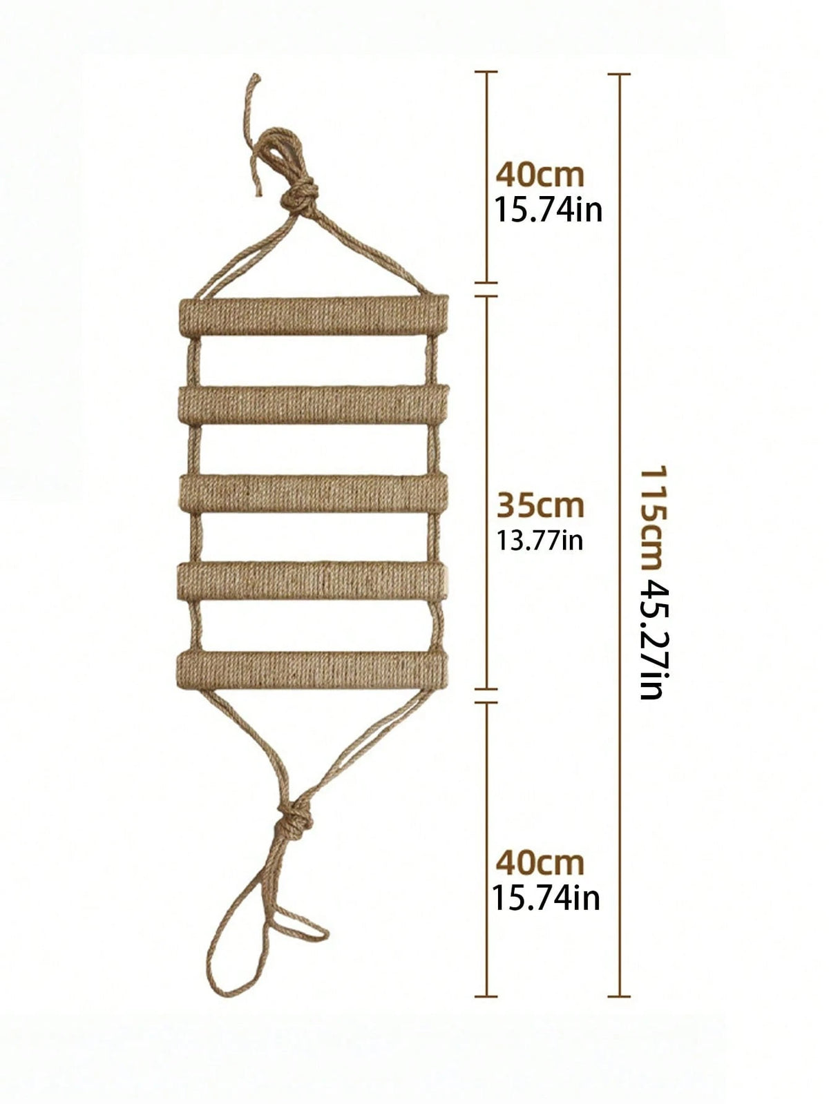 Hanging Sisal Cat Climbing Ladder – Wall-Mounted Scratching & Climbing Toy
