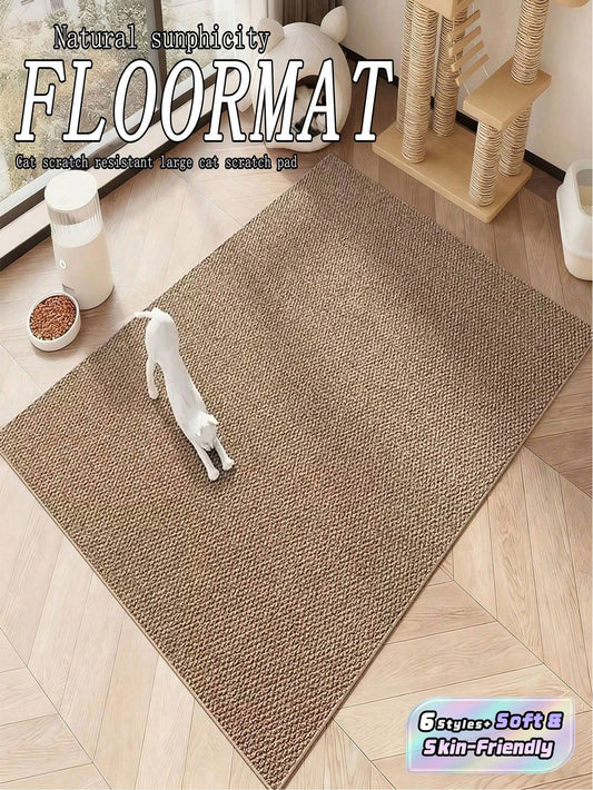 Cat Scratching Mat – Sisal-Like Floor Scratcher Pad with Non-Slip Backing