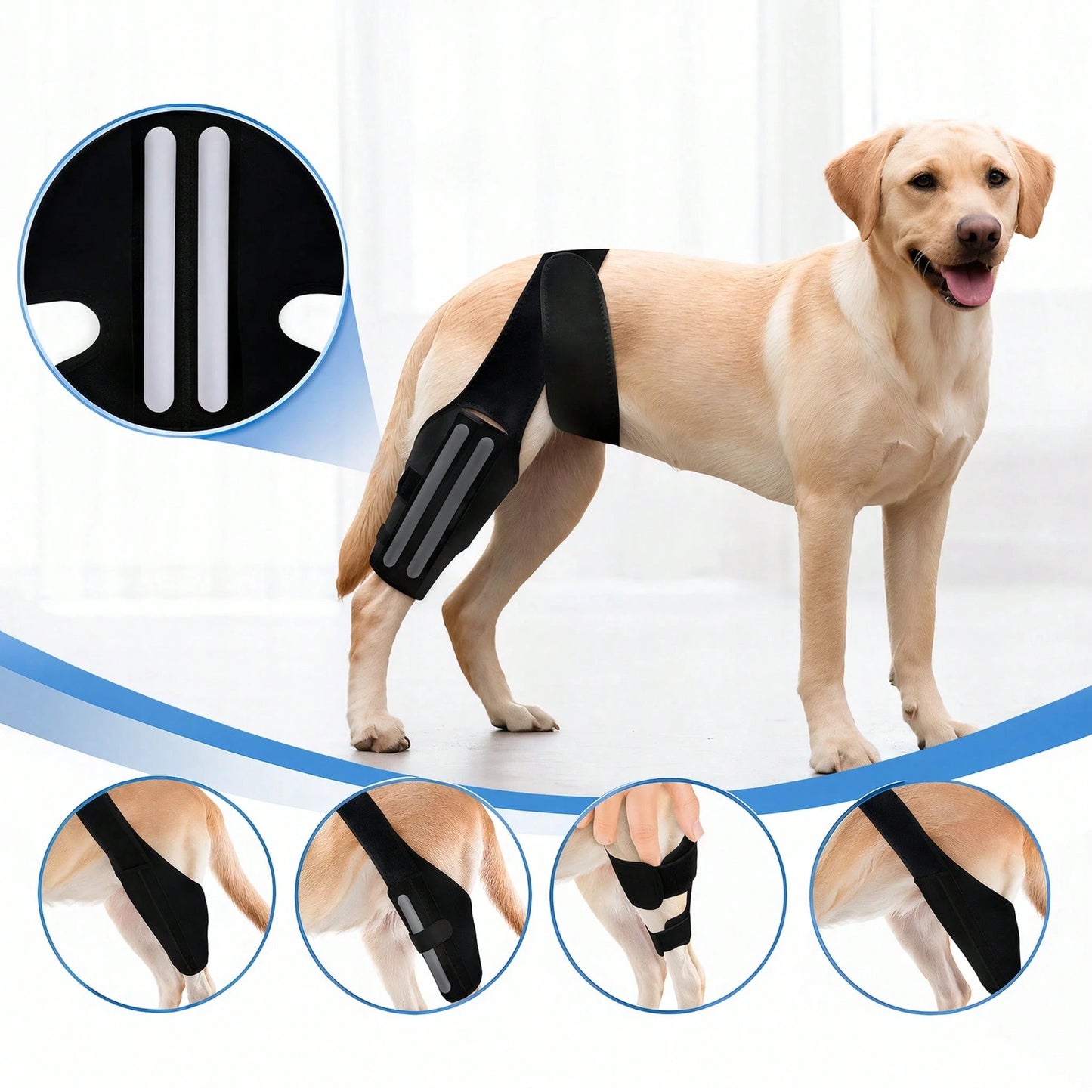 Adjustable Dog Knee Brace – Rear Leg Support for Large Dogs