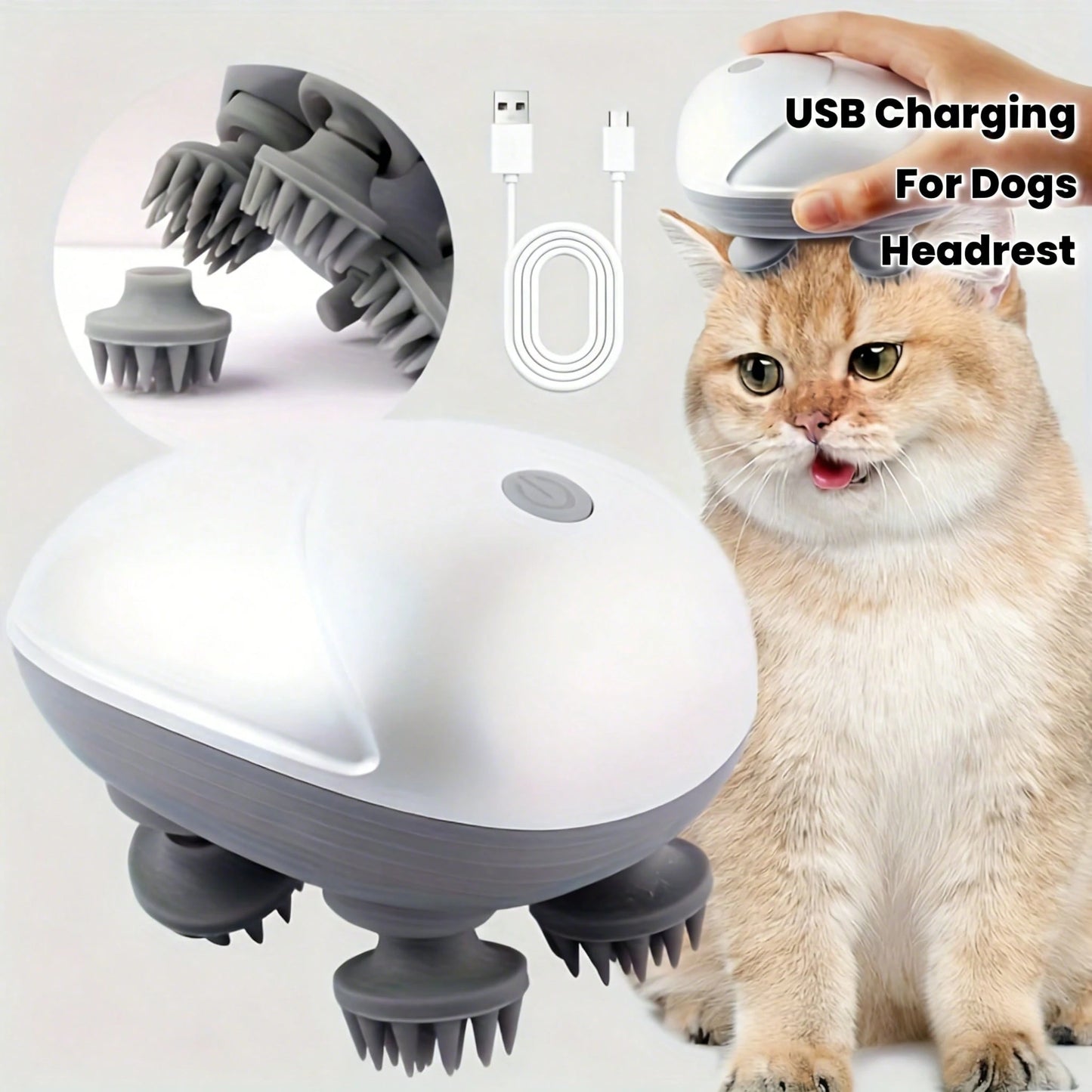 Electric Pet Massage Tool | USB Rechargeable Dog & Cat Massager