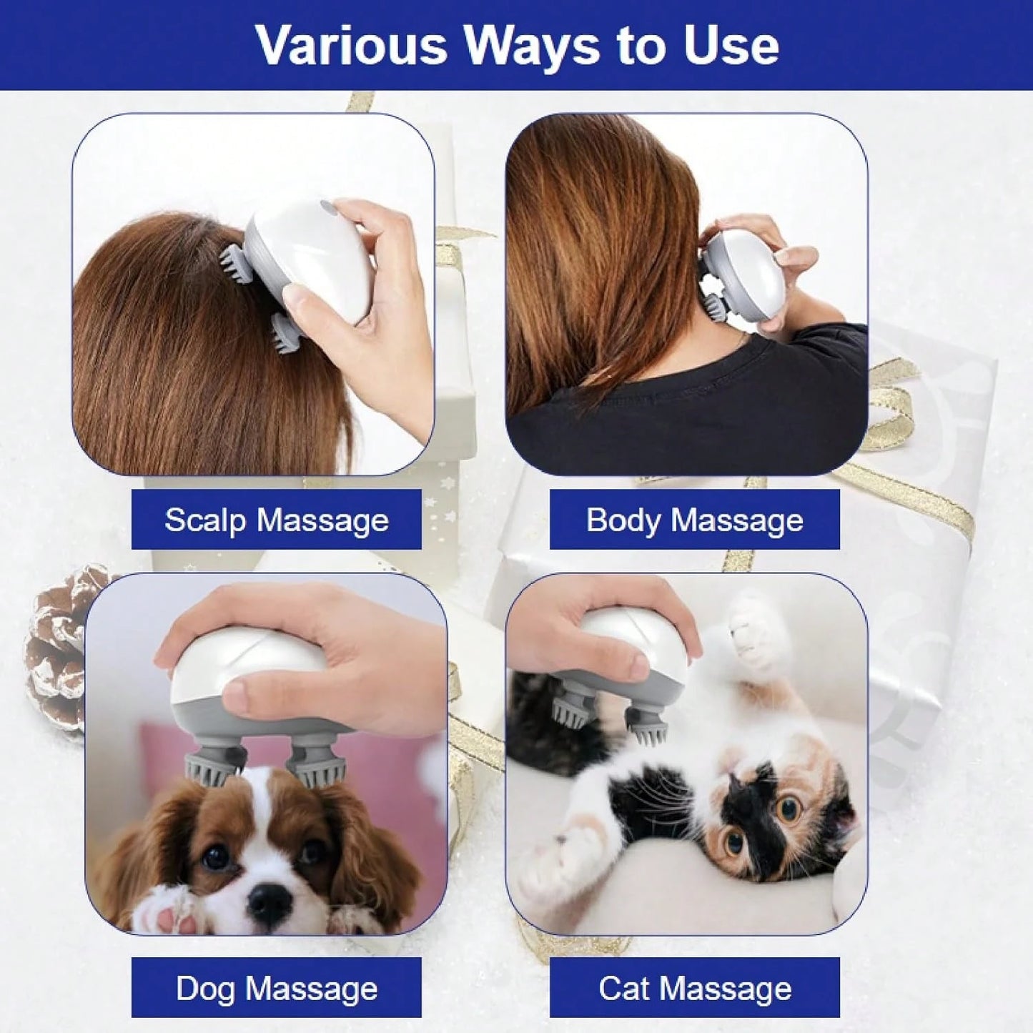 Electric Pet Massage Tool | USB Rechargeable Dog & Cat Massager