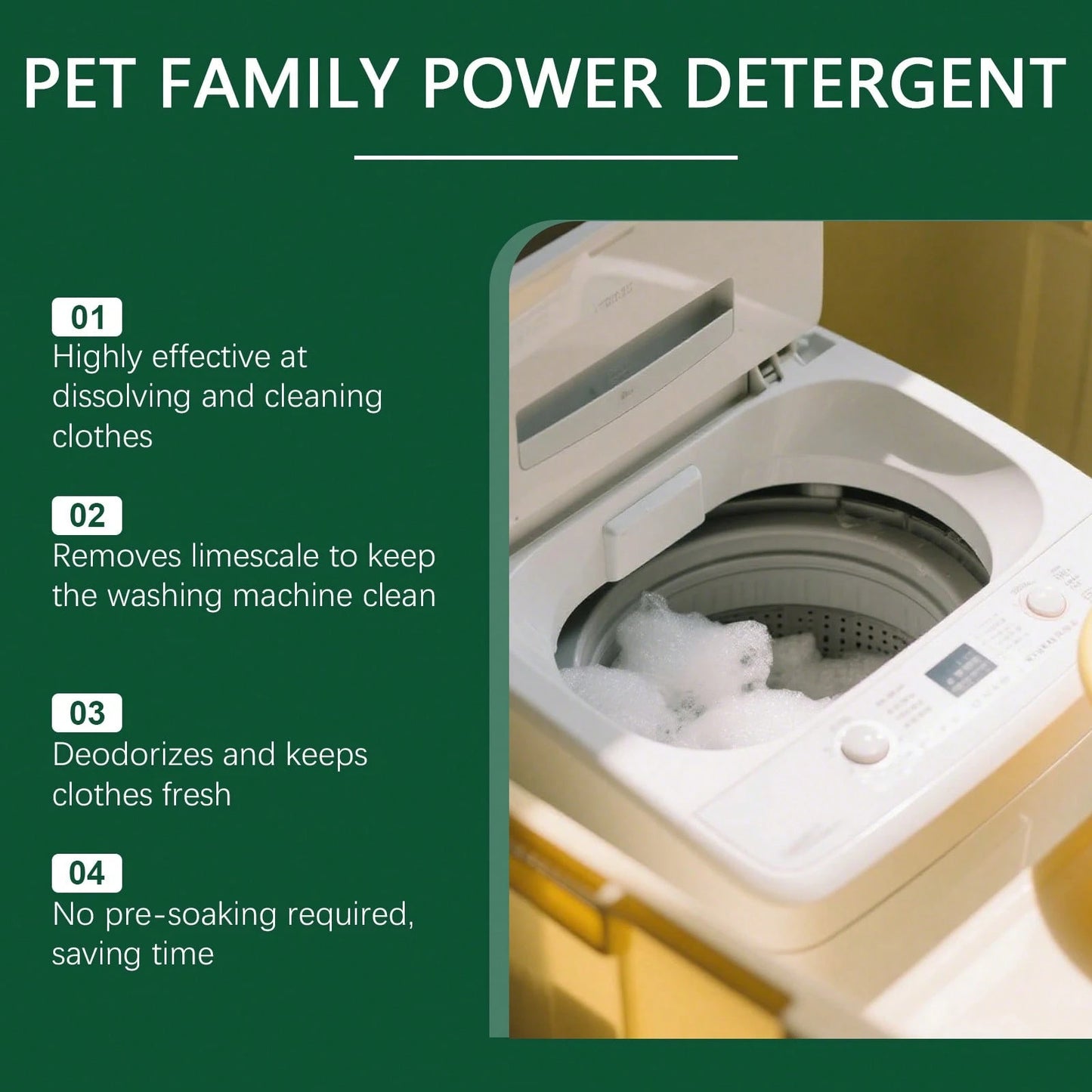 Pet Hair Remover Laundry Powder – Dog & Cat Fur & Stain Cleaner