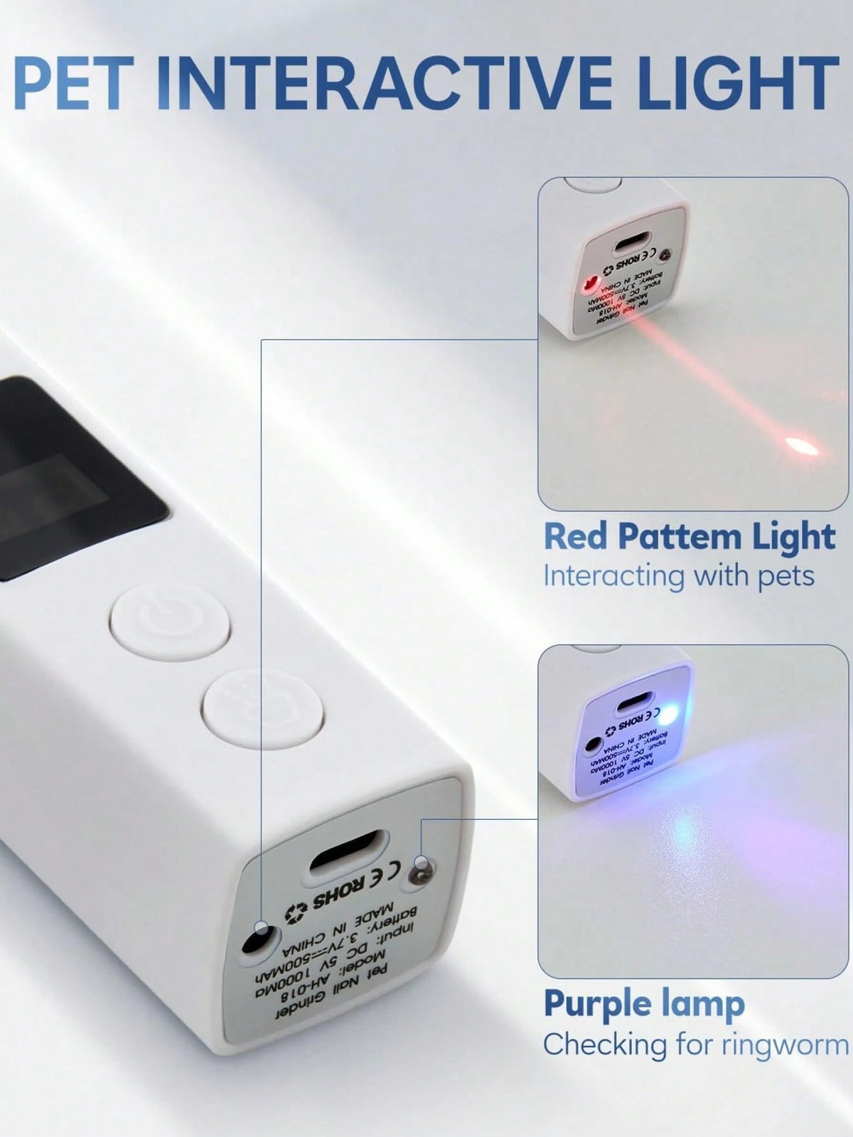 Electric Pet Nail Grinder with LED Light – 4-Speed Rechargeable Nail Trimmer for Dogs & Cats