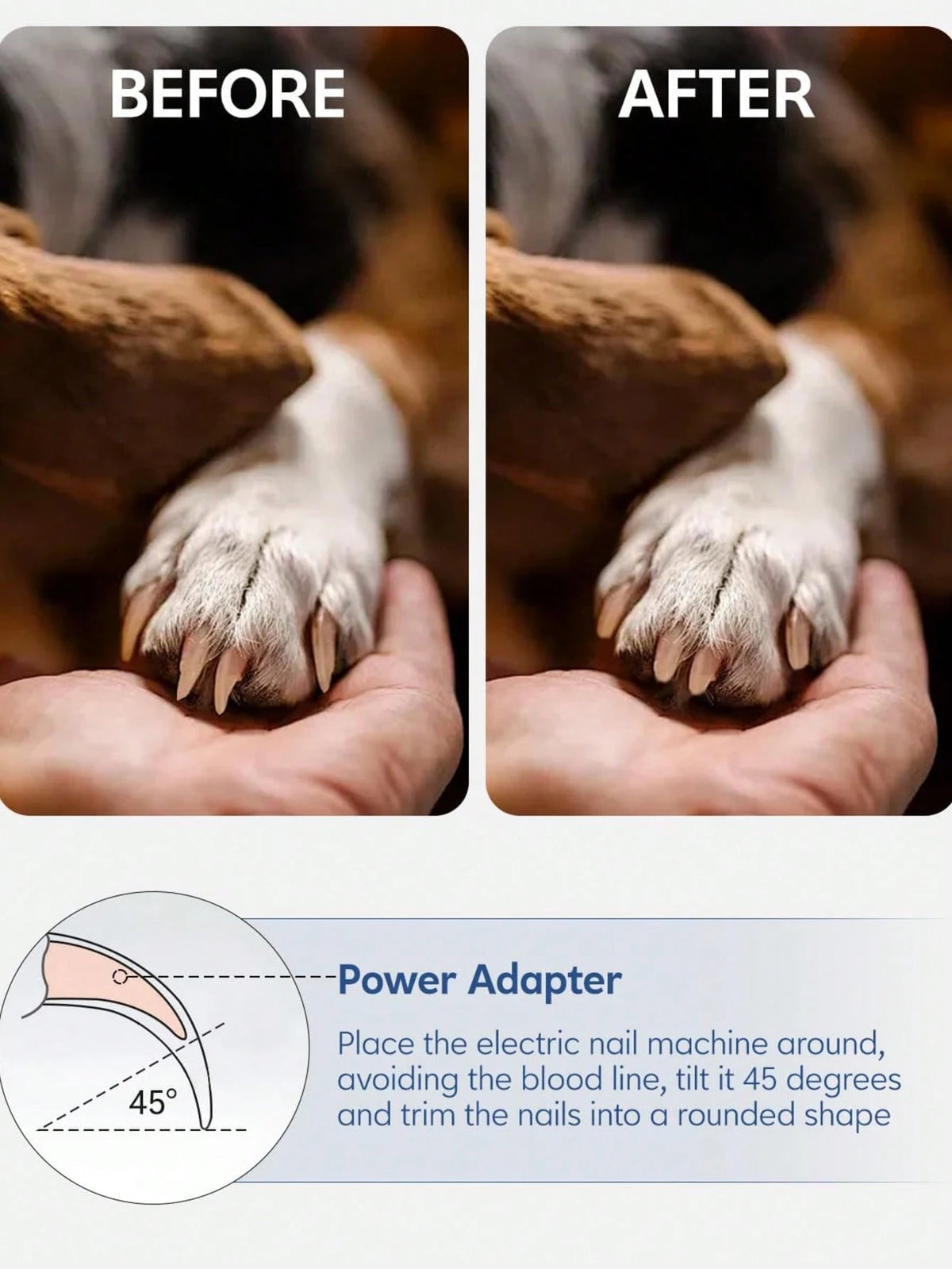 Electric Pet Nail Grinder with LED Light – 4-Speed Rechargeable Nail Trimmer for Dogs & Cats