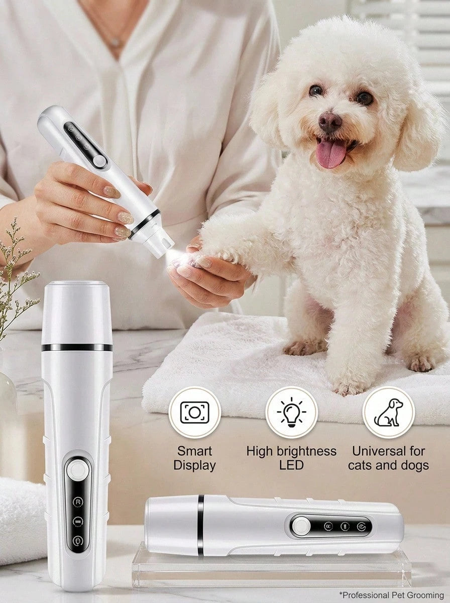 PETSIN Pet Nail Grinder – USB Rechargeable Dog & Cat Nail Trimmer