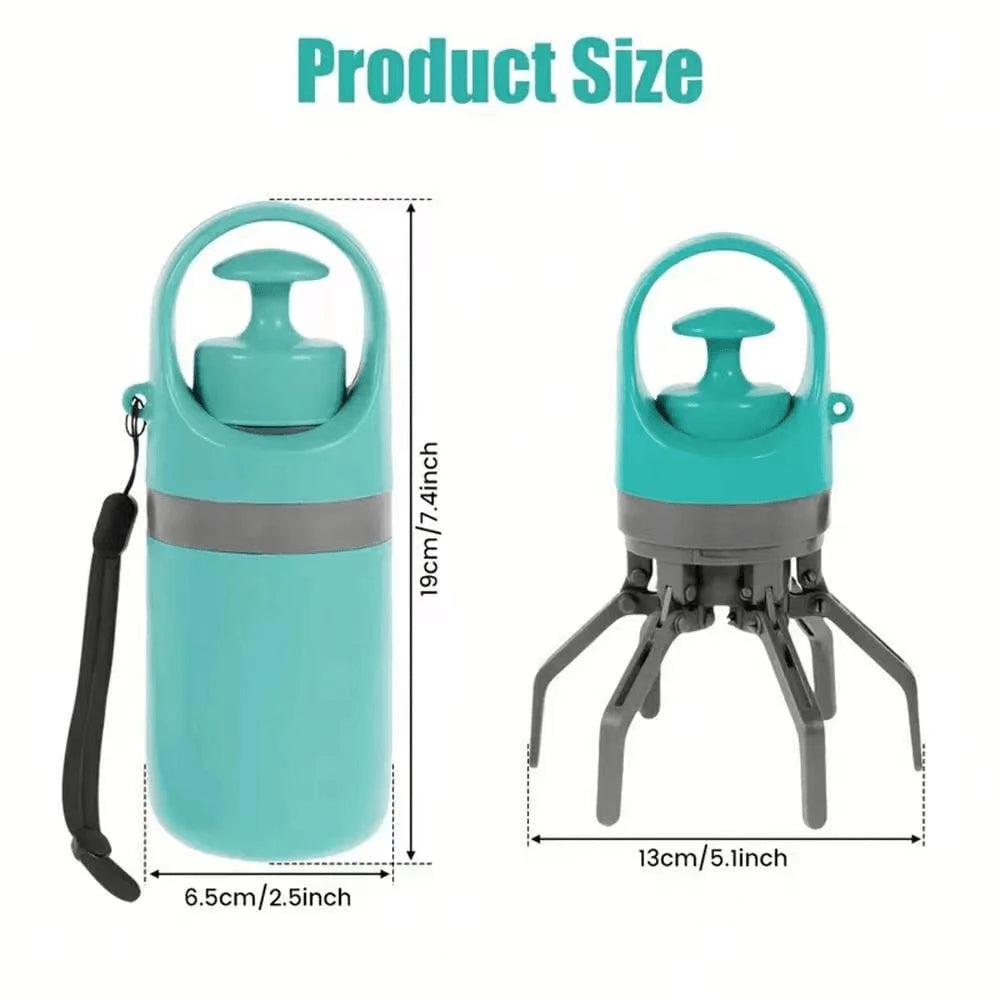 Portable Dog Poop Scooper with Bag Dispenser | Teal