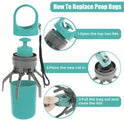 Portable Dog Poop Scooper with Bag Dispenser | Teal