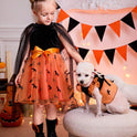 Halloween Bat Dog Costume – Orange Tulle Dress with Bow