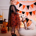 Halloween Bat Dog Costume – Orange Tulle Dress with Bow