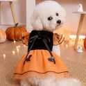 Halloween Bat Dog Costume – Orange Tulle Dress with Bow