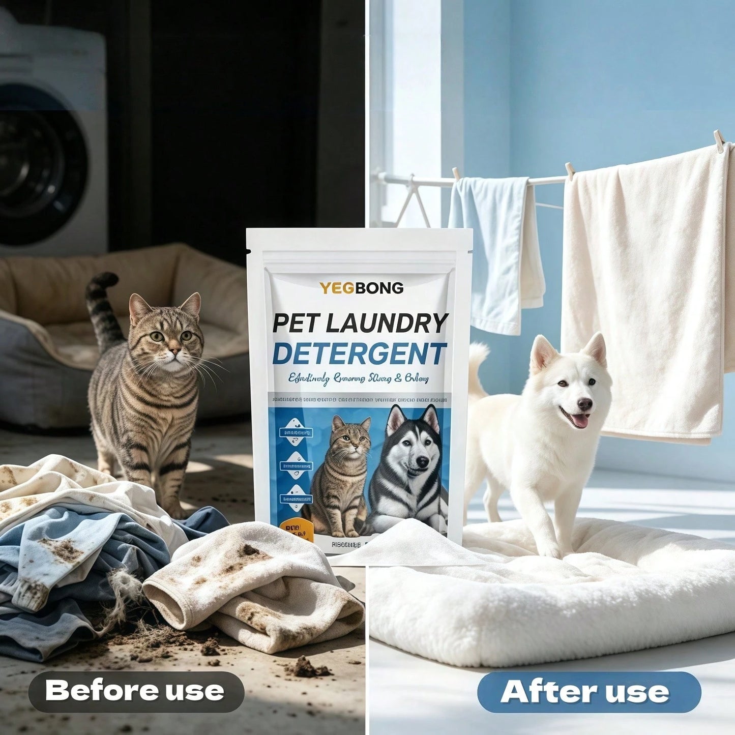 Pet Laundry Detergent Powder 100g – Dog & Cat Stain & Odor Remover