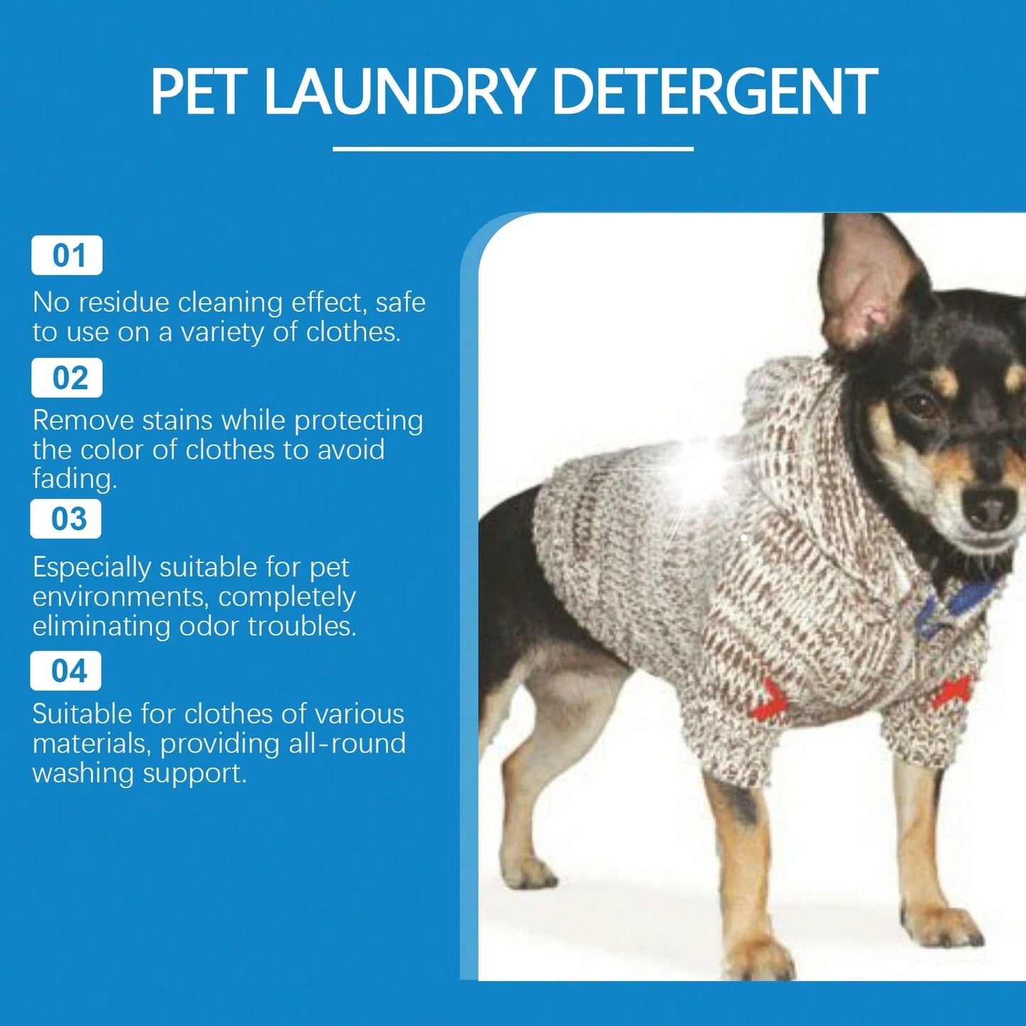 Pet Laundry Detergent Powder 100g – Dog & Cat Stain & Odor Remover