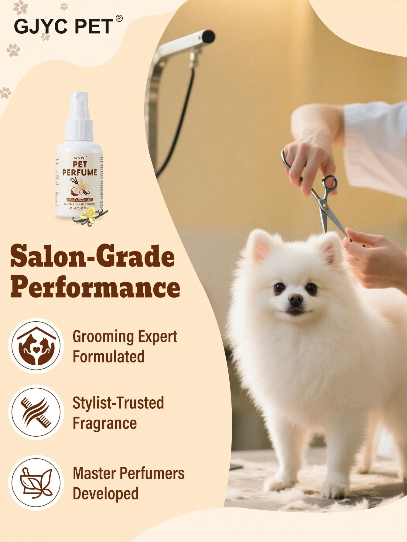 Pet Perfume Spray for Dogs & Cats 2.03 fl oz | Long-Lasting Deodorizing Fragrance