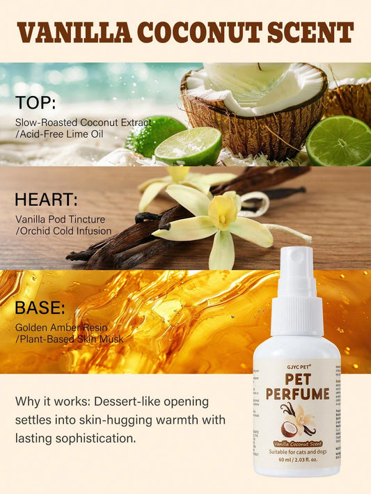 Pet Perfume Spray for Dogs & Cats 2.03 fl oz | Long-Lasting Deodorizing Fragrance