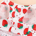 Strawberry Print Dog Dress with Bow – Cute Holiday Pet Outfit