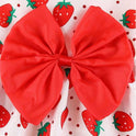 Strawberry Print Dog Dress with Bow – Cute Holiday Pet Outfit