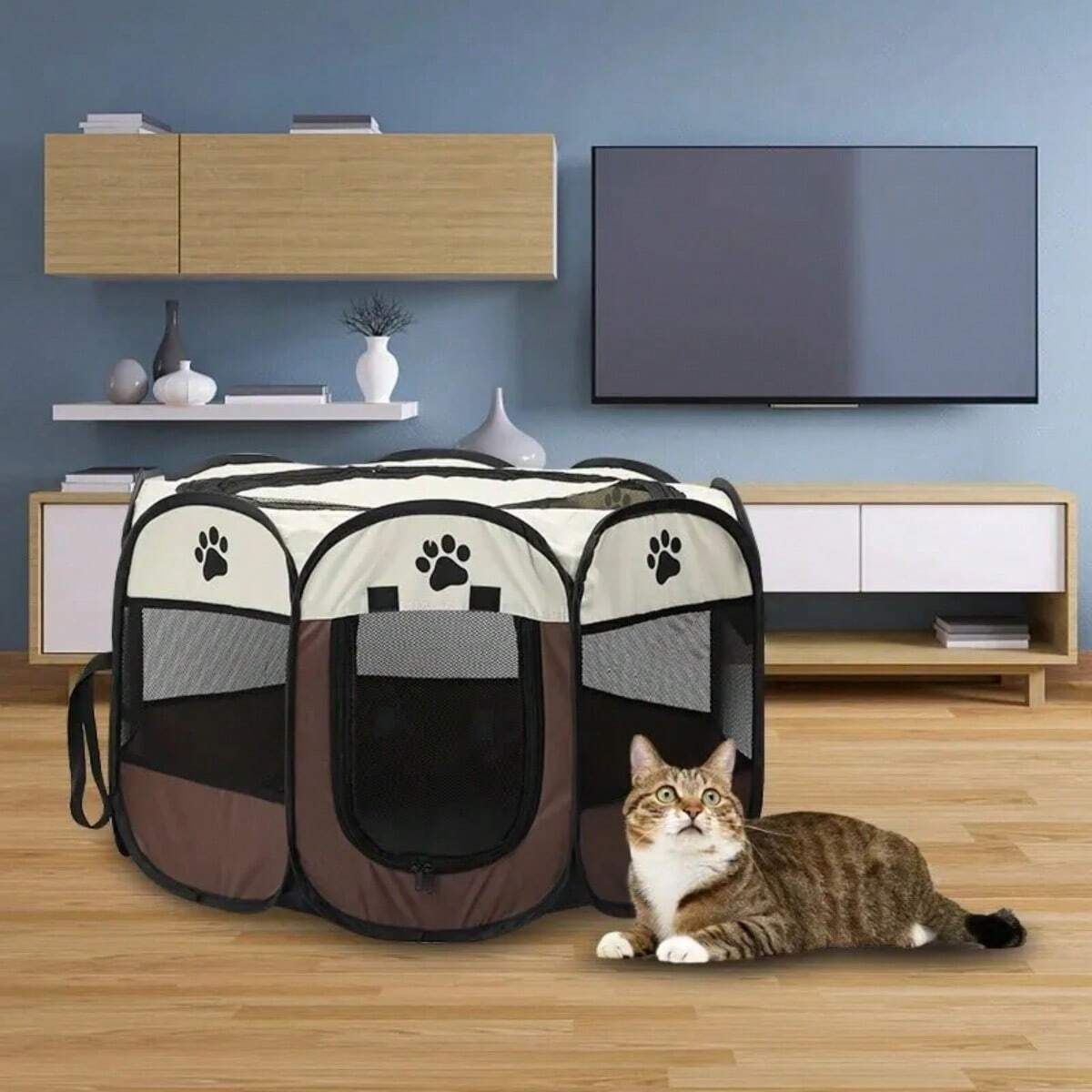Octagon Pet Fence – Portable Pet Tent & Cage for Cats & Dogs