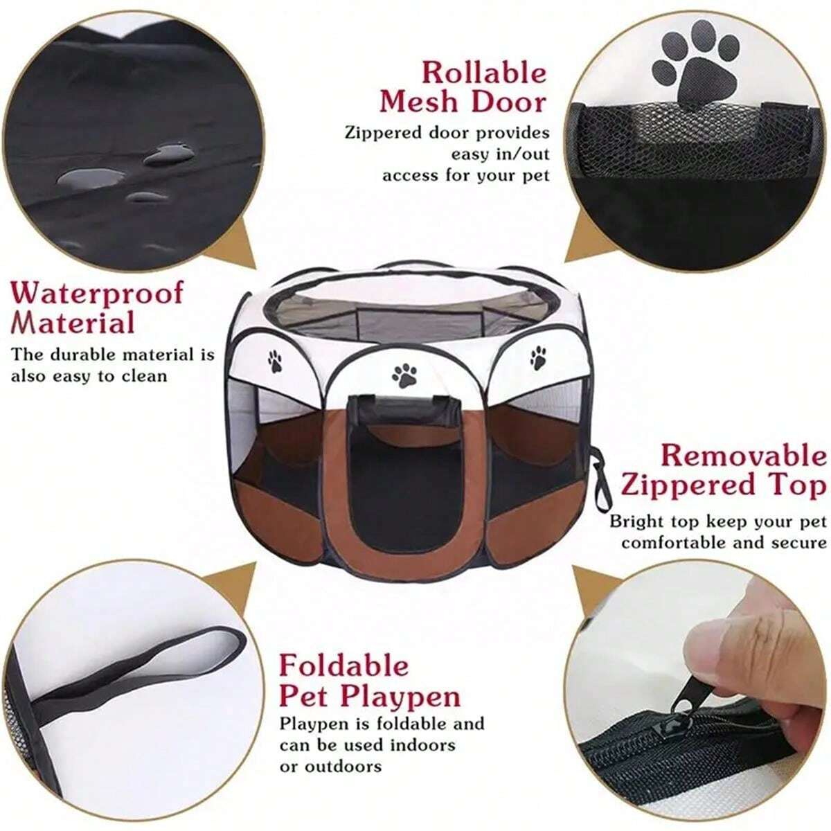 Octagon Pet Fence – Portable Pet Tent & Cage for Cats & Dogs