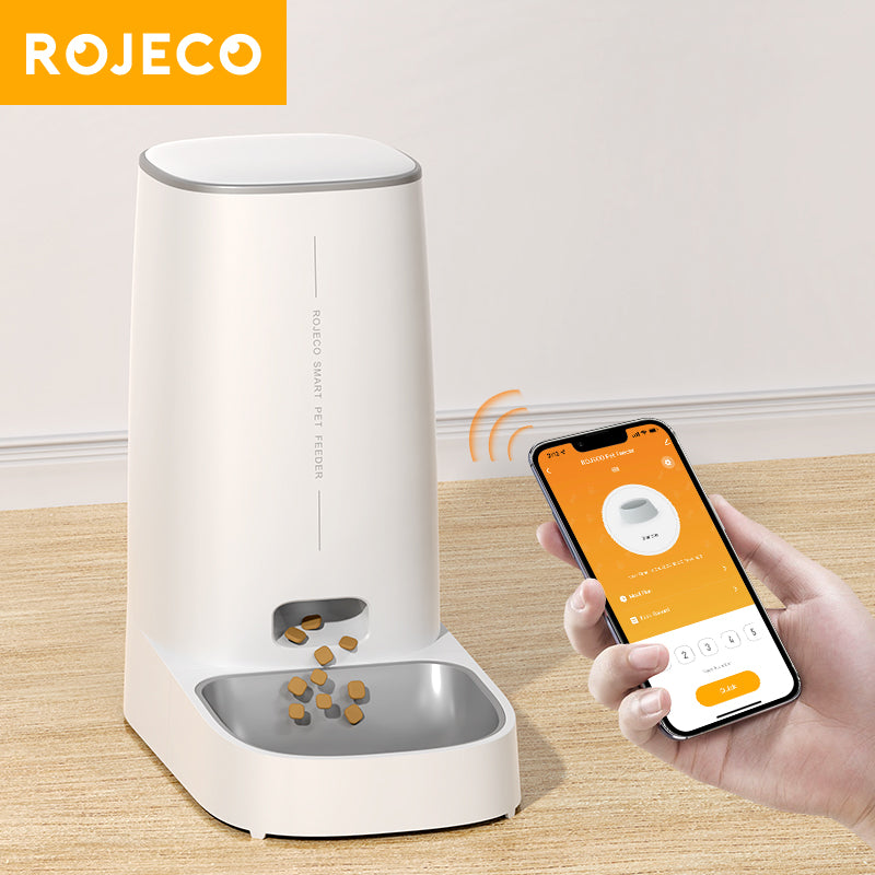 ROJECO 4L WiFi Automatic Pet Feeder | Smart Pet Food Dispenser