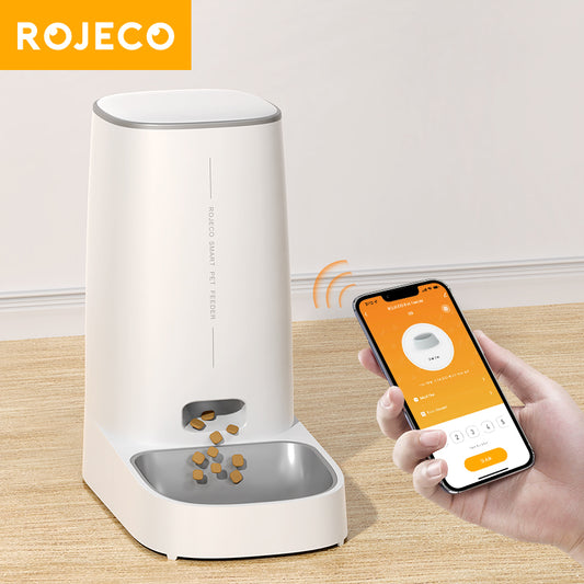 ROJECO 4L WiFi Automatic Pet Feeder | Smart Pet Food Dispenser