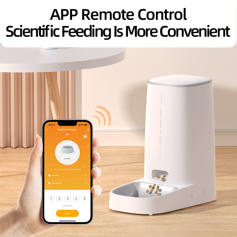 ROJECO 4L WiFi Automatic Pet Feeder | Smart Pet Food Dispenser
