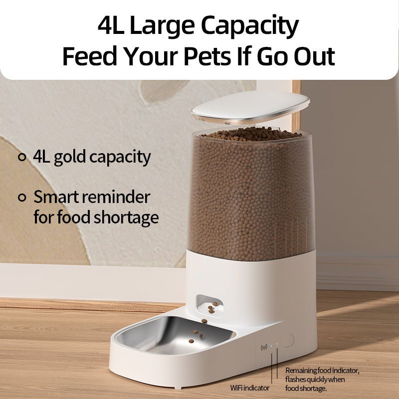 ROJECO 4L WiFi Automatic Pet Feeder | Smart Pet Food Dispenser