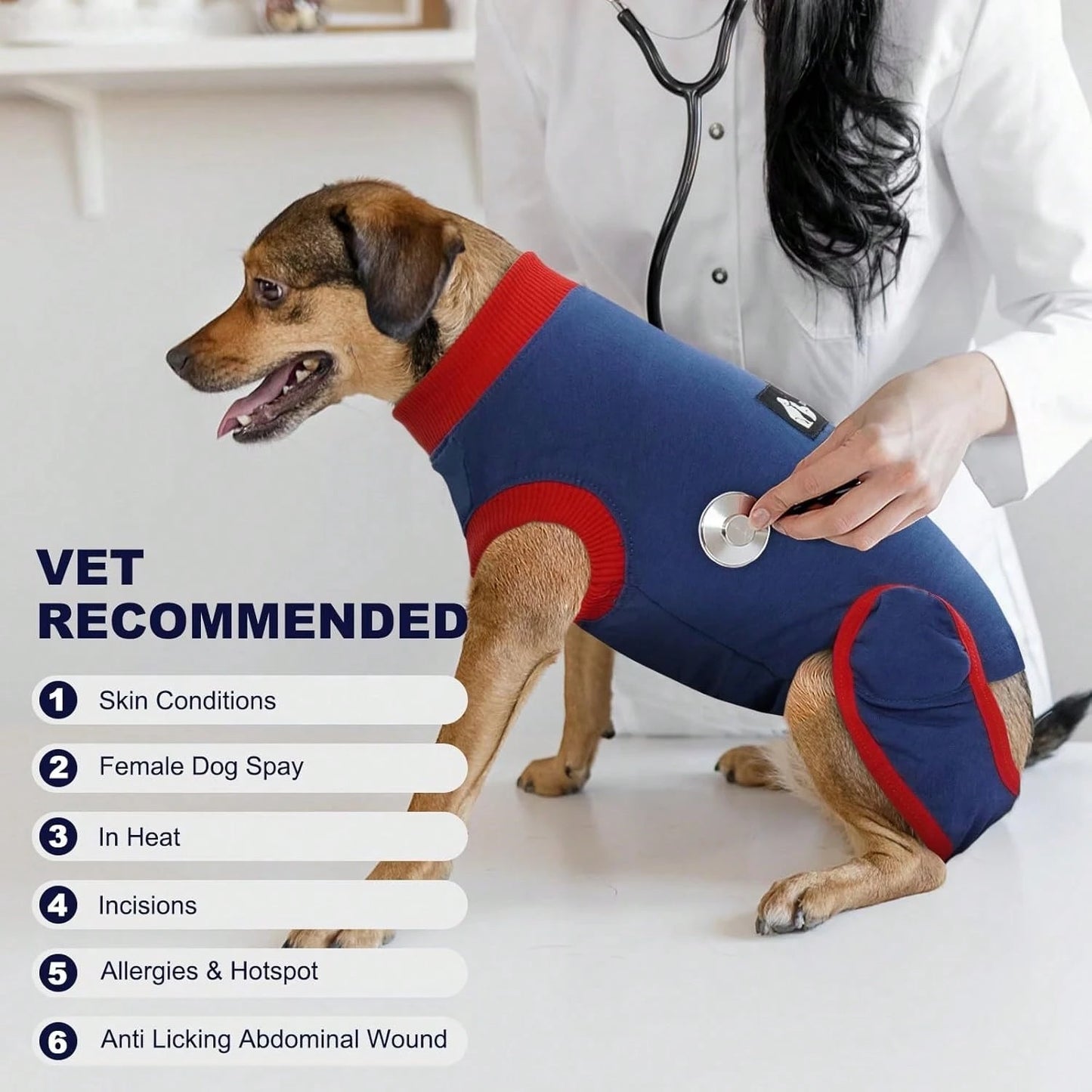 Post-Surgery Dog Recovery Suit | Soft Medical Recovery Shirt for Dogs & Cats