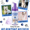 5-in-1 Waterless Pet Shampoo Mousse | Blueberry Scent for Dogs & Cats