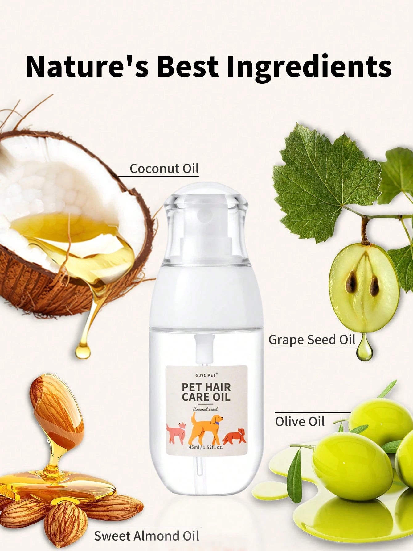 Coconut Pet Detangling Spray for Dogs & Cats | Leave-In Coat Spray