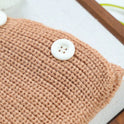 Knitted Pet Hat with Ruffled Edge – Coffee