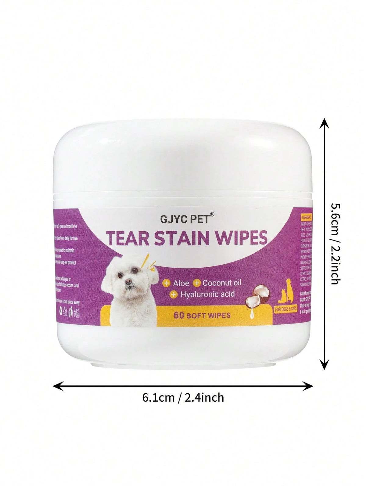 Pet Eye Wipes for Dogs & Cats – Tear Stain Cleaning Wipes (60 pieces)