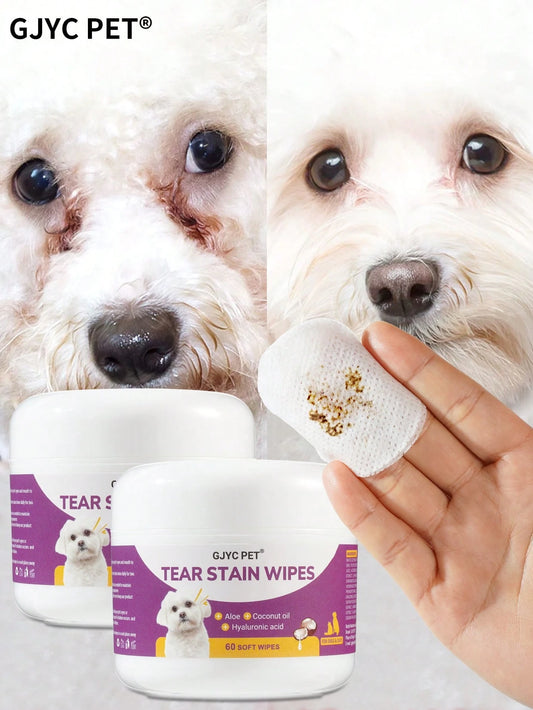 Pet Eye Wipes for Dogs & Cats – Tear Stain Cleaning Wipes (60 pieces)