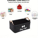 Felt Pet Toy Storage Basket | Large Organizer Bin for Pets