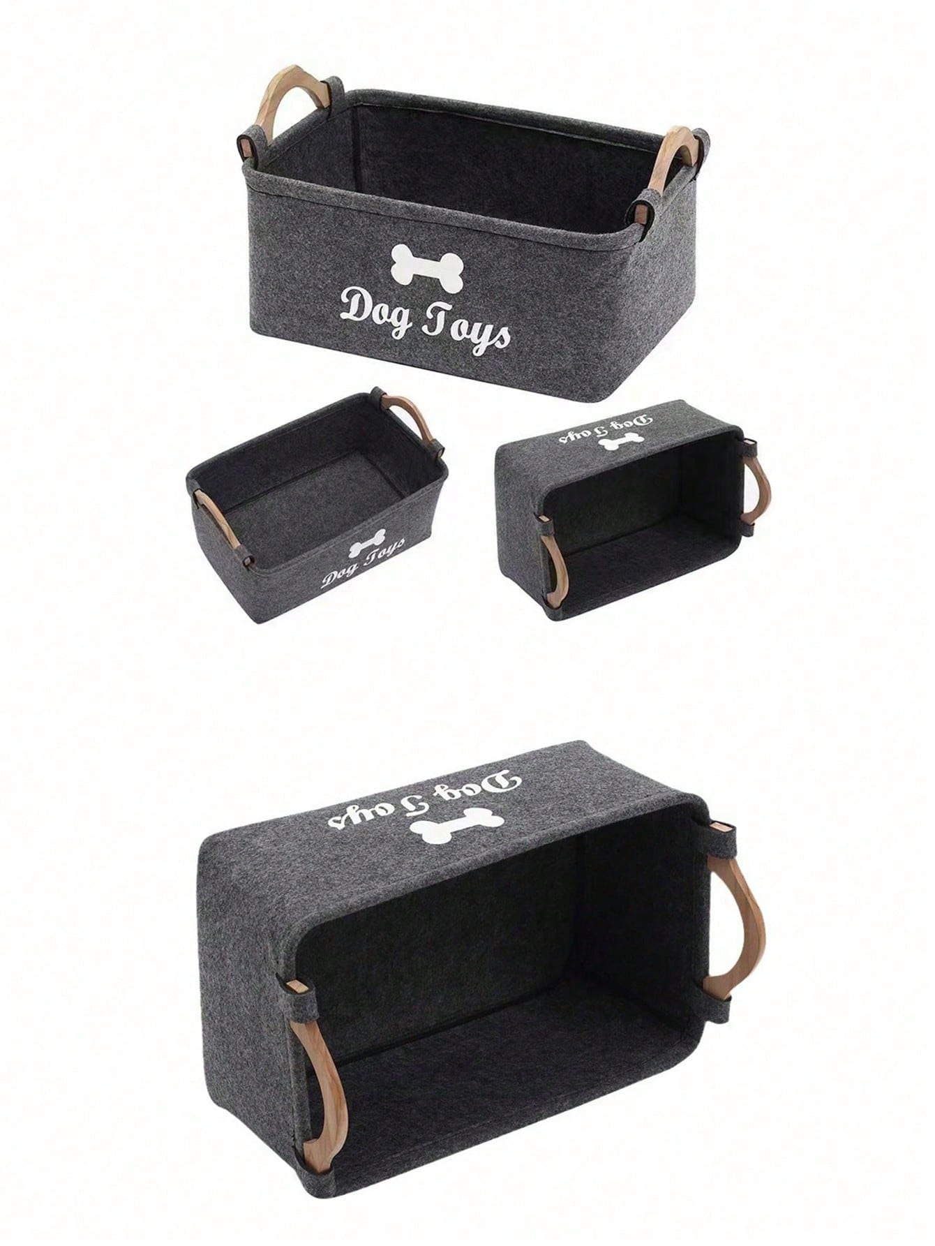 Felt Pet Toy Storage Basket | Large Organizer Bin for Pets