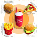 Plush Squeaky Dog Toy Set | Hamburger, Pizza & Milkshake Interactive Pet Toys