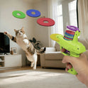 Interactive Cat Toy Launcher with Foam Discs | Battery-Free Indoor Cat Toy