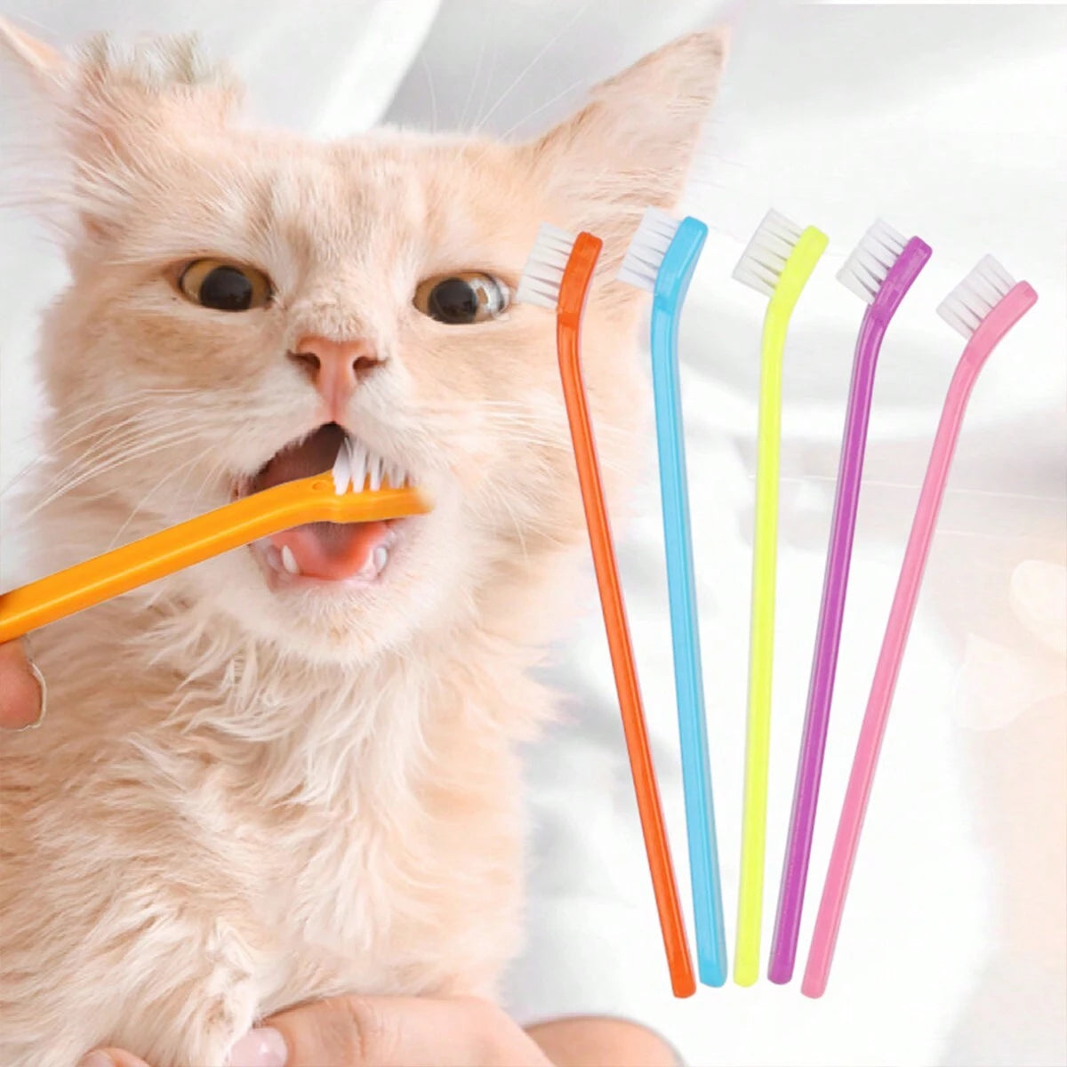 Pet Toothbrushes for Dogs & Cats – Single-Head Dental Brushes (set of 9 pieces)