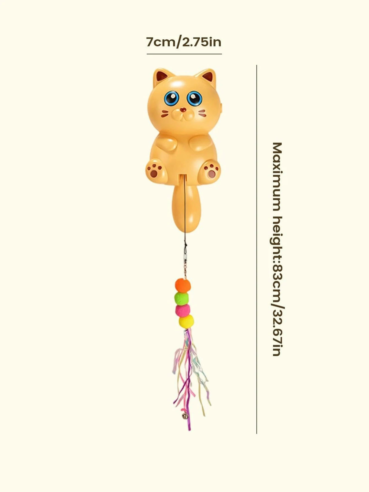 Automatic Wall-Mounted Cat Teaser Toy – Interactive Fur Ball, Ribbon & Bell