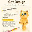 Automatic Wall-Mounted Cat Teaser Toy – Interactive Fur Ball, Ribbon & Bell