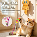 Automatic Wall-Mounted Cat Teaser Toy – Interactive Fur Ball, Ribbon & Bell