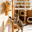 Automatic Wall-Mounted Cat Teaser Toy – Interactive Fur Ball, Ribbon & Bell