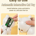 Automatic Wall-Mounted Cat Teaser Toy – Interactive Fur Ball, Ribbon & Bell